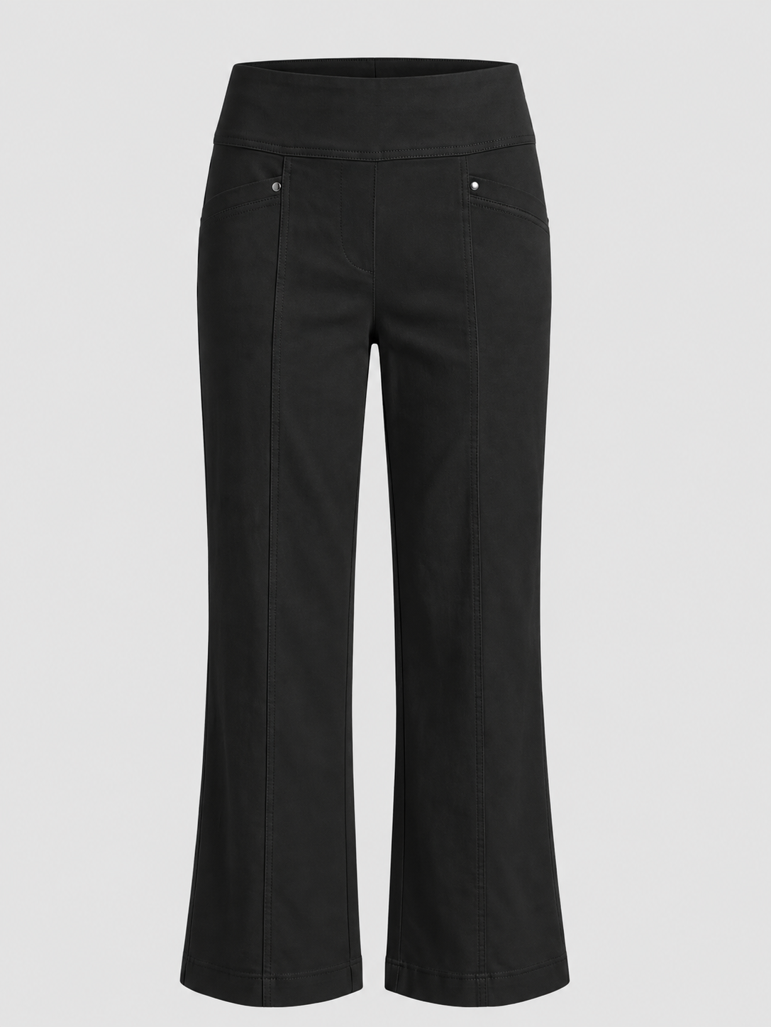 CONTROL STRETCH WIDE LEG W/ FAUX POCKET-Pineapples Boutique