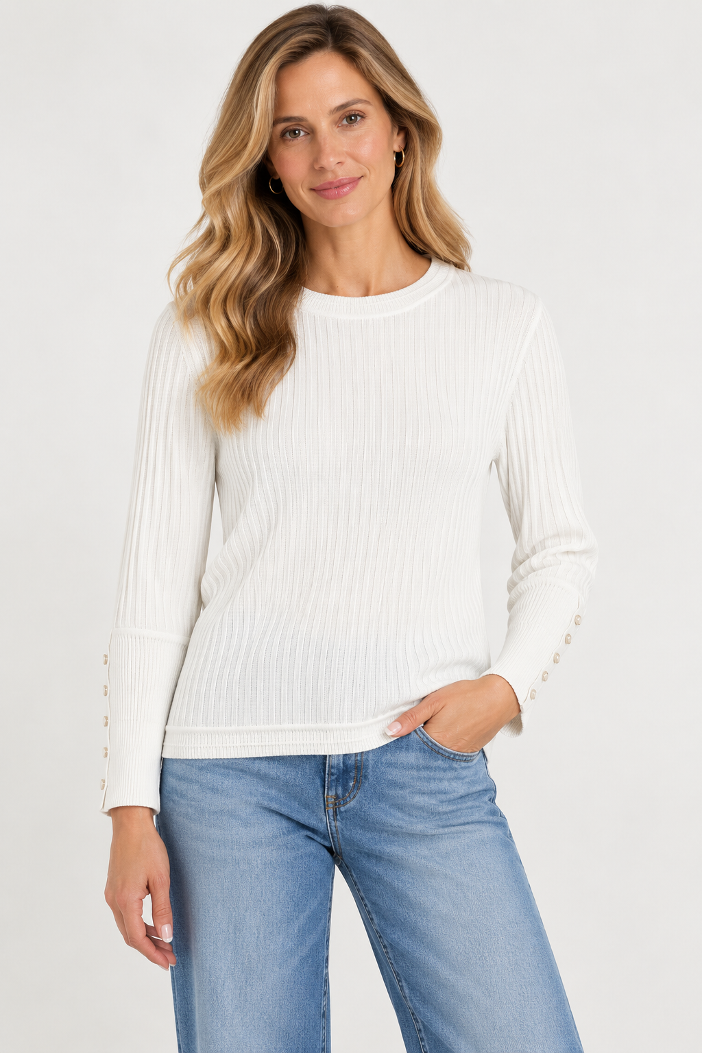 Crew Neck Longsleeve Pullover #32645-Pineapples Boutique