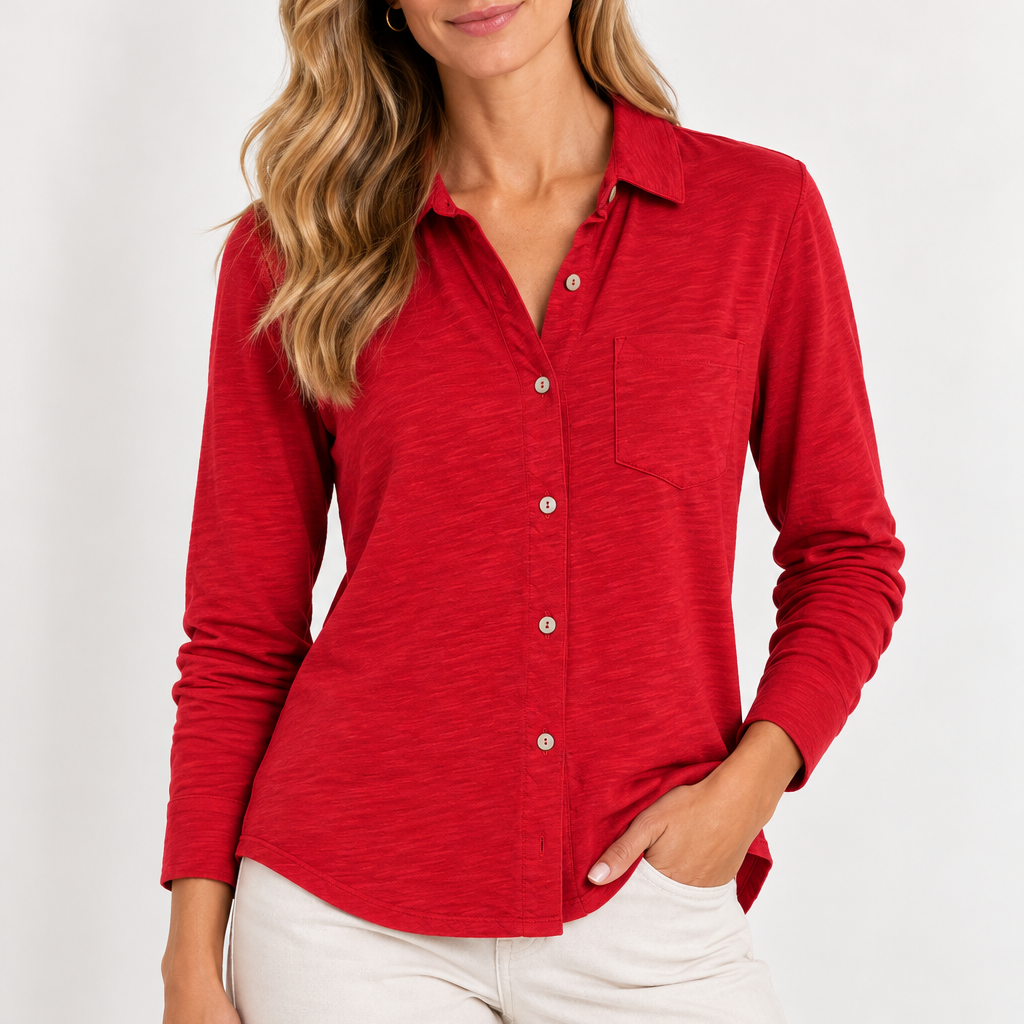 Button Front Knit Shirt #62651-Pineapples Boutique