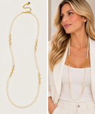Twisted Link Pearl Long Necklace #VN3037-Pineapples Boutique