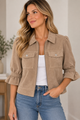 Crop Vegan Suede Jacket #124723-Pineapples Boutique