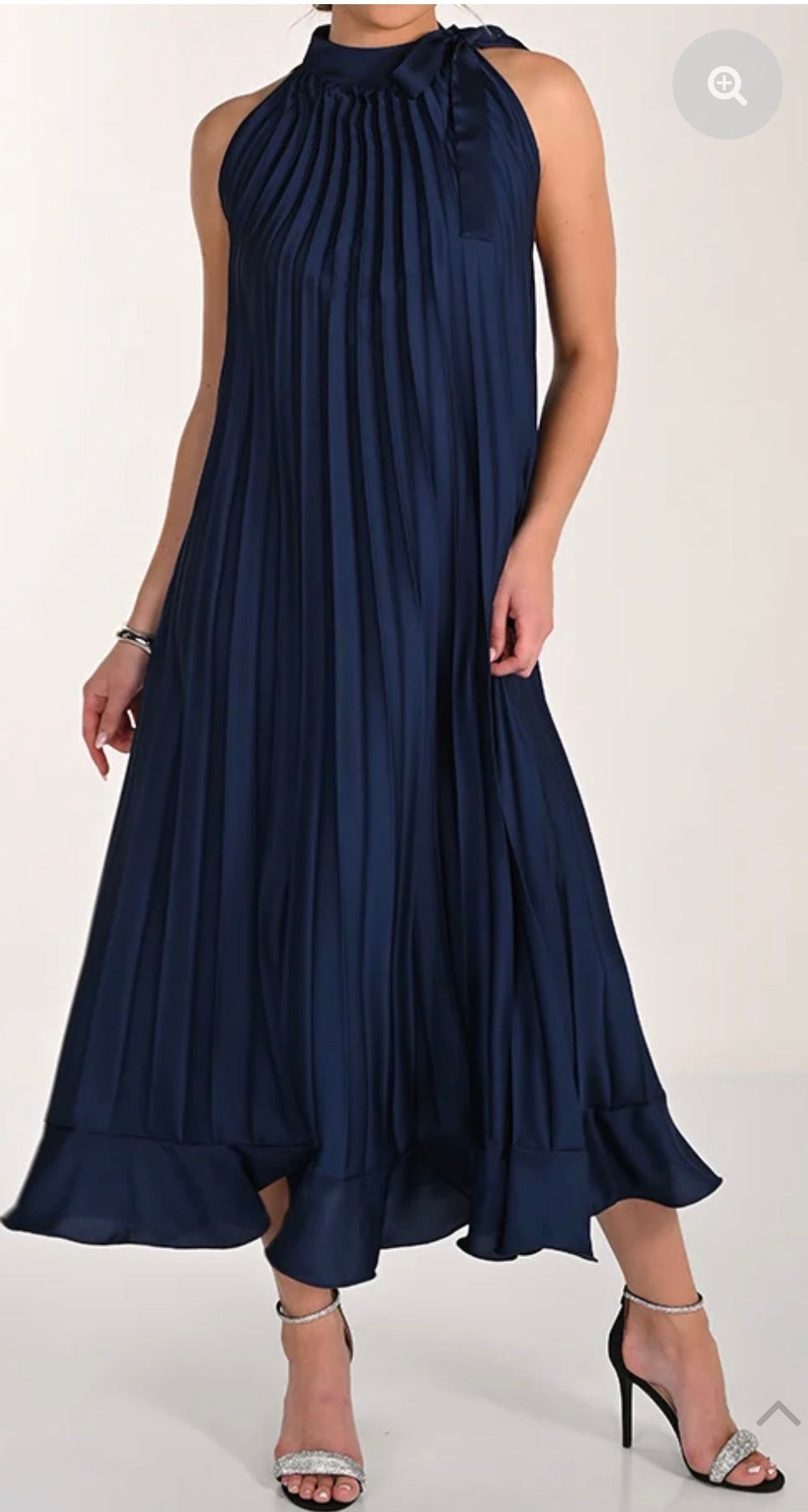 Pleated Halter Maxi Dress-Pineapples Boutique