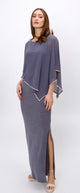 Floor Length Cape Sheath Dress with-Pineapples Boutique