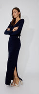 Maxi Ruched Bodycon Dress Style #268016-Pineapples Boutique