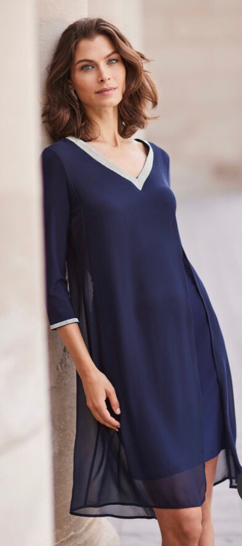 Knee Length Shift Dress Style $208003-Pineapples Boutique