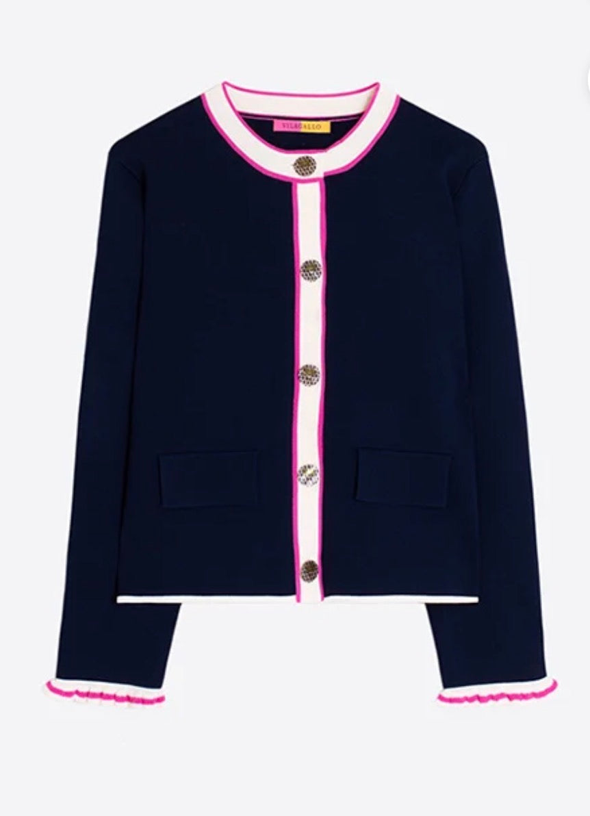 Navy Blue Jacket Style #33479-Pineapples Boutique