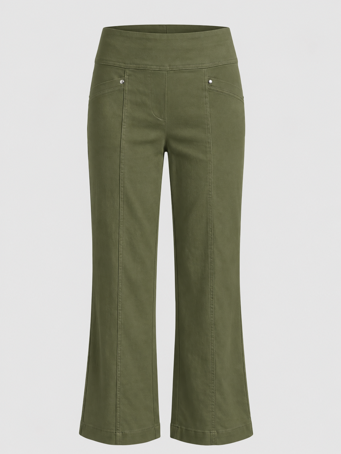 CONTROL STRETCH WIDE LEG W/ FAUX POCKET-Pineapples Boutique