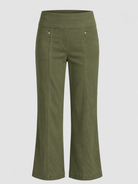 CONTROL STRETCH WIDE LEG W/ FAUX POCKET-Pineapples Boutique