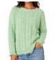 Cable Crew Fray Edge Sweater-Pineapples Boutique