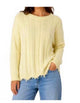 Cable Crew Fray Edge Sweater-Pineapples Boutique