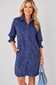 Denim Jaquard Dress Style #6160017-Pineapples Boutique