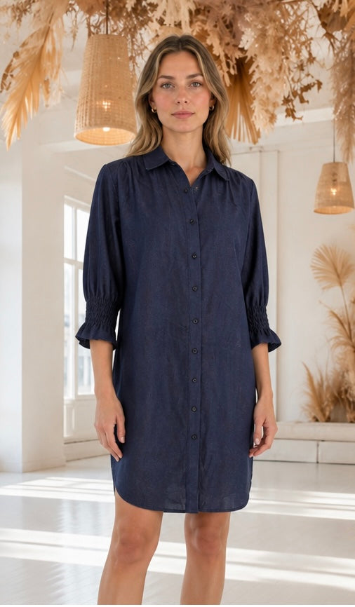 Denim Dress Style #6160904-Pineapples Boutique