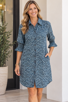 Denim Pattern Dress #6160949-Pineapples Boutique