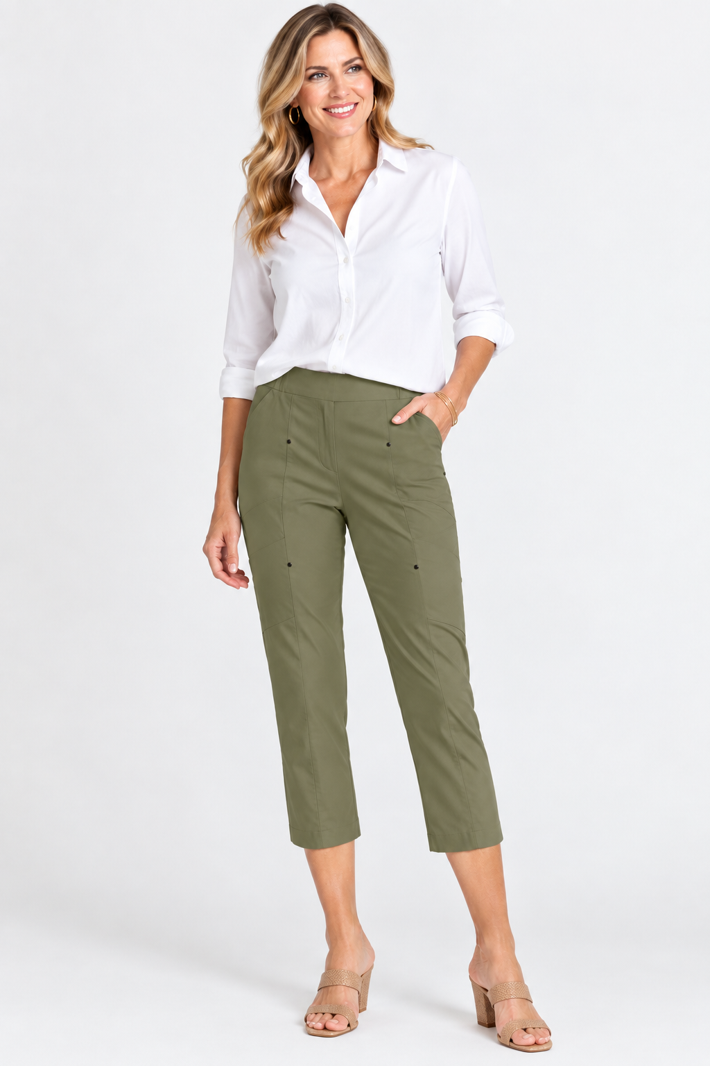 Slant Pocket Crop Pant Style #11272-Pineapples Boutique
