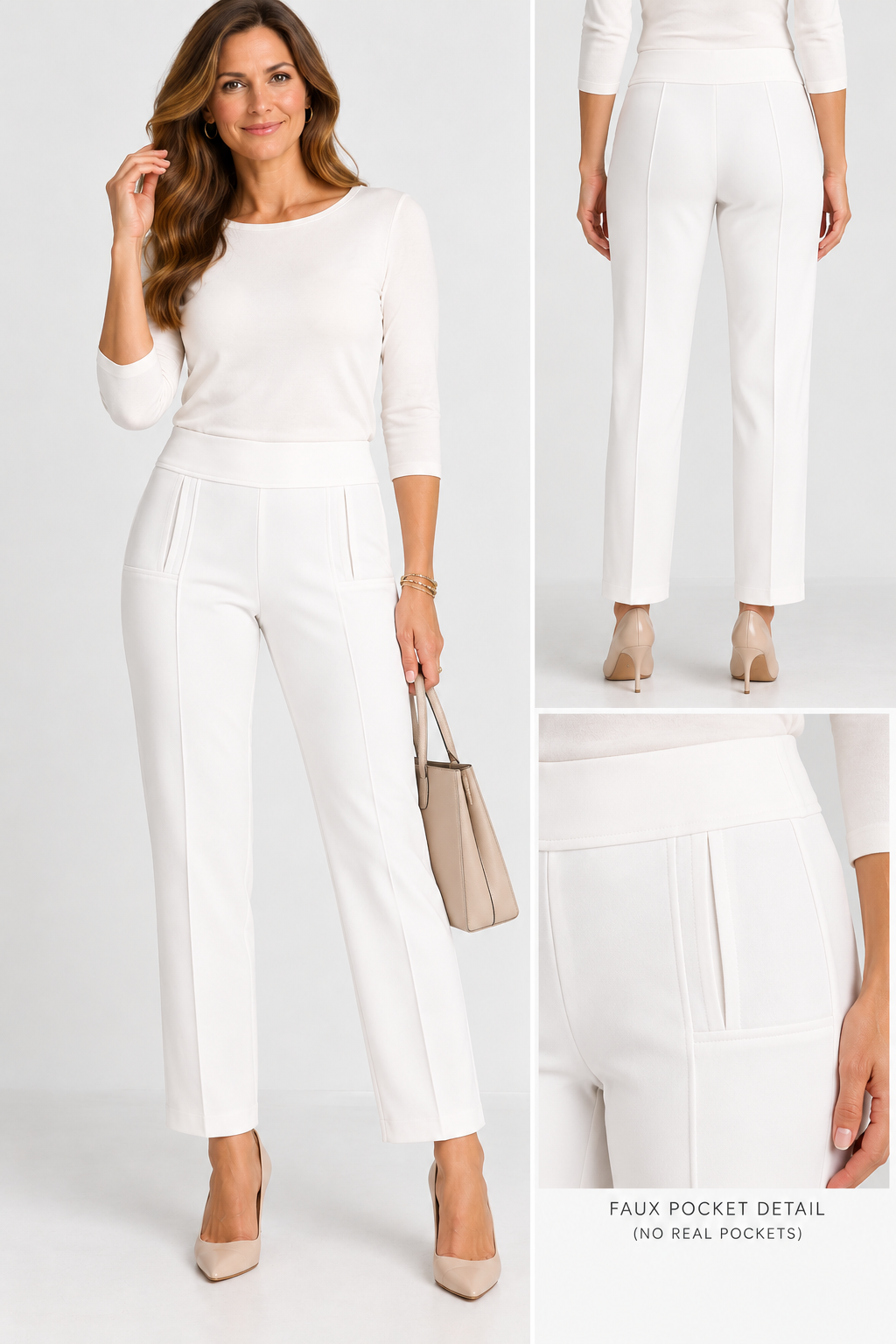 Control Stretch Straight Ankle with Faux Pockets-Pineapples Boutique