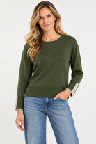Pullover Contrast Sweater #32536-Pineapples Boutique