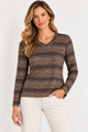 Blur Lines V Neck Top #62627-Pineapples Boutique