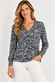 Animal Print V-Neck Top #62645-Pineapples Boutique