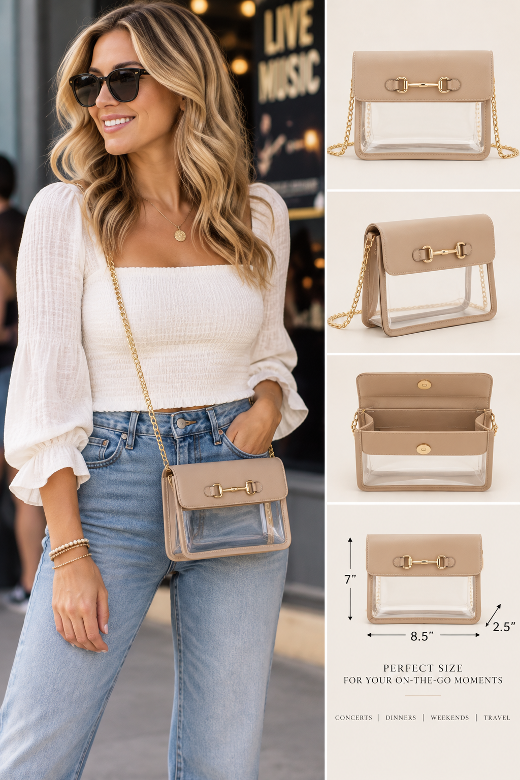 Clear Choice Crossbody Bag #2686-Pineapples Boutique