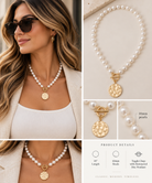 Pearl & Charm Collar Necklace #N2700-Pineapples Boutique